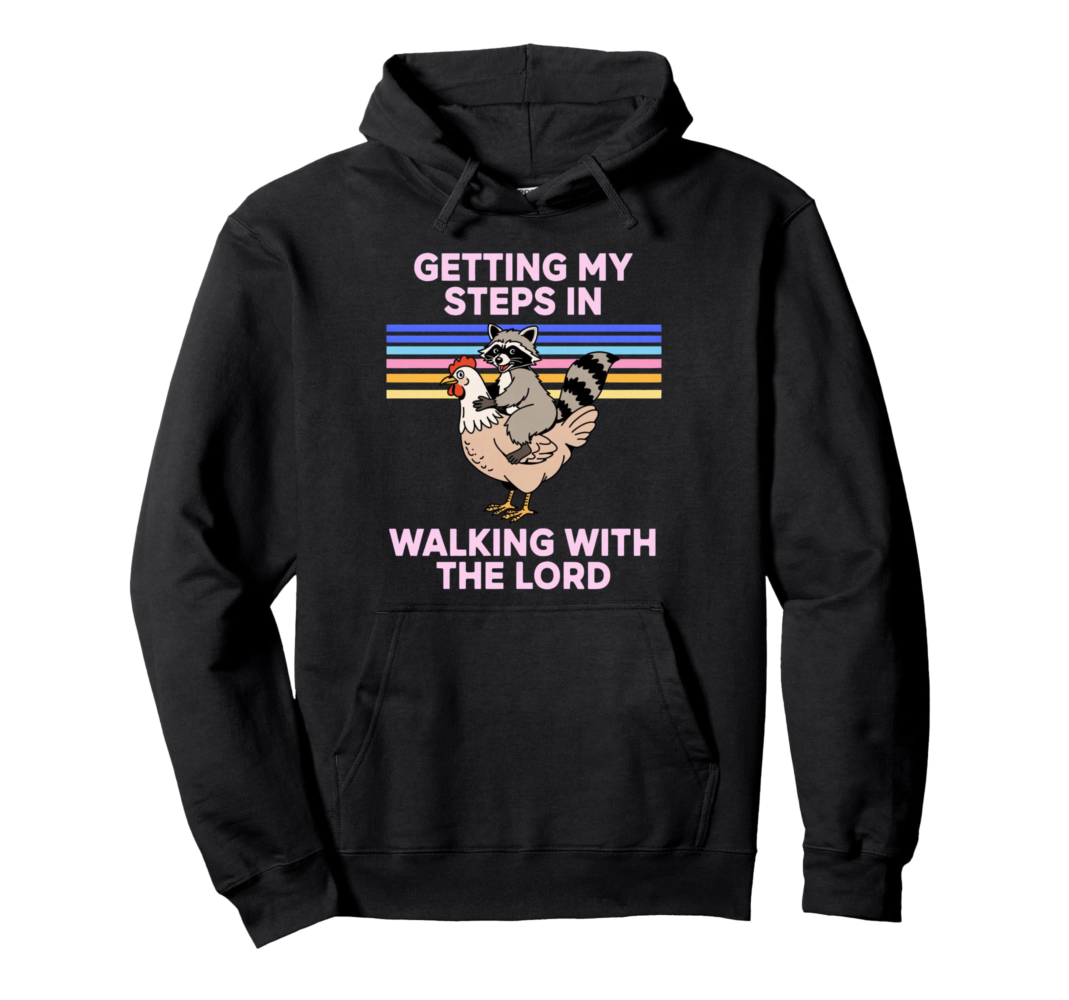 Getting My Steps Walking Lord Raccoon Hoodie - Custom Art Print Unisex - T-Shirt, Sweatshirt, Hoodie