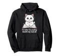 Library Cat Book Lover Bookworm Hoodie - Custom Art Print Unisex - T-Shirt, Sweatshirt, Hoodie