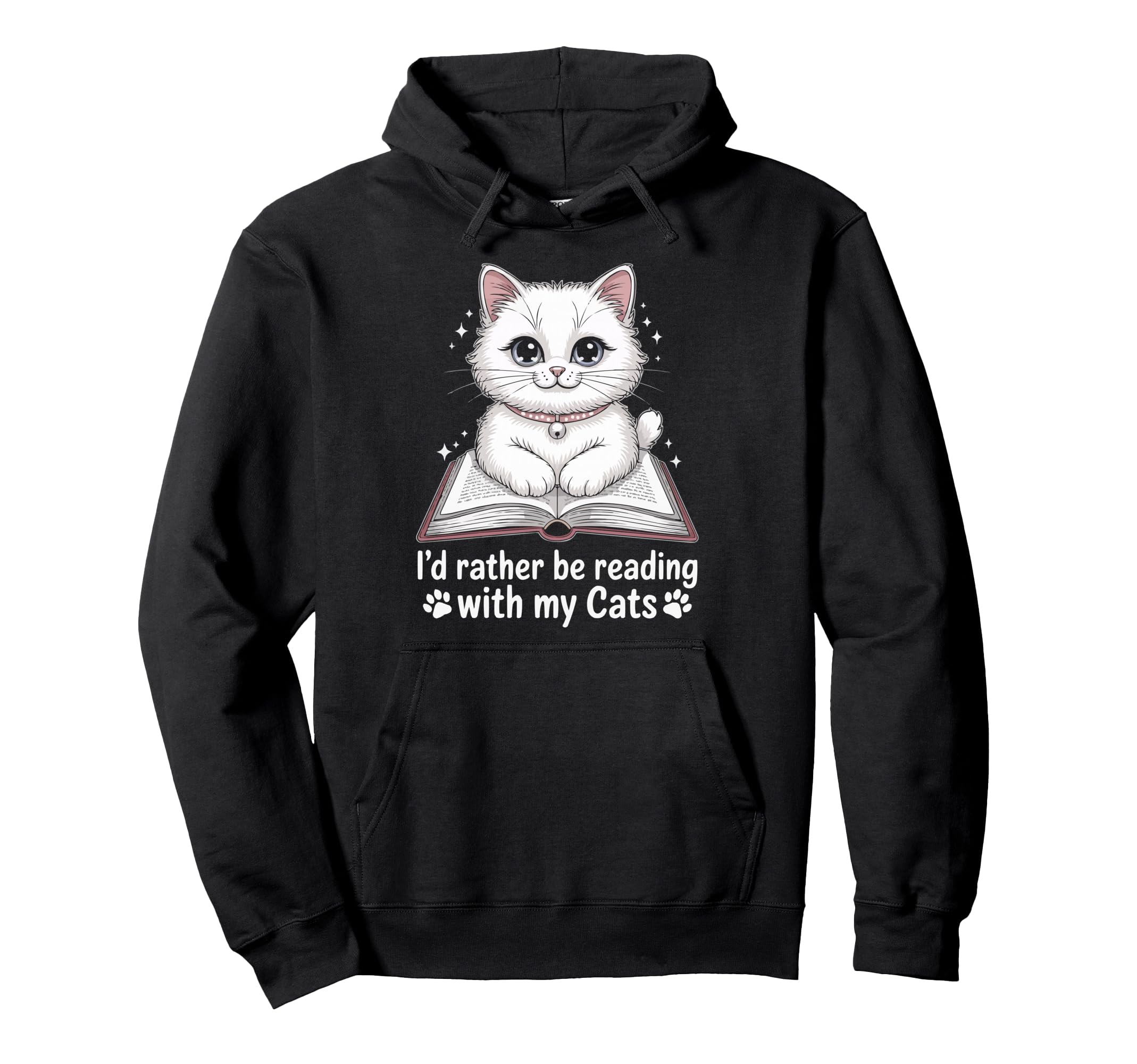 Library Cat Book Lover Bookworm Hoodie - Custom Art Print Unisex - T-Shirt, Sweatshirt, Hoodie