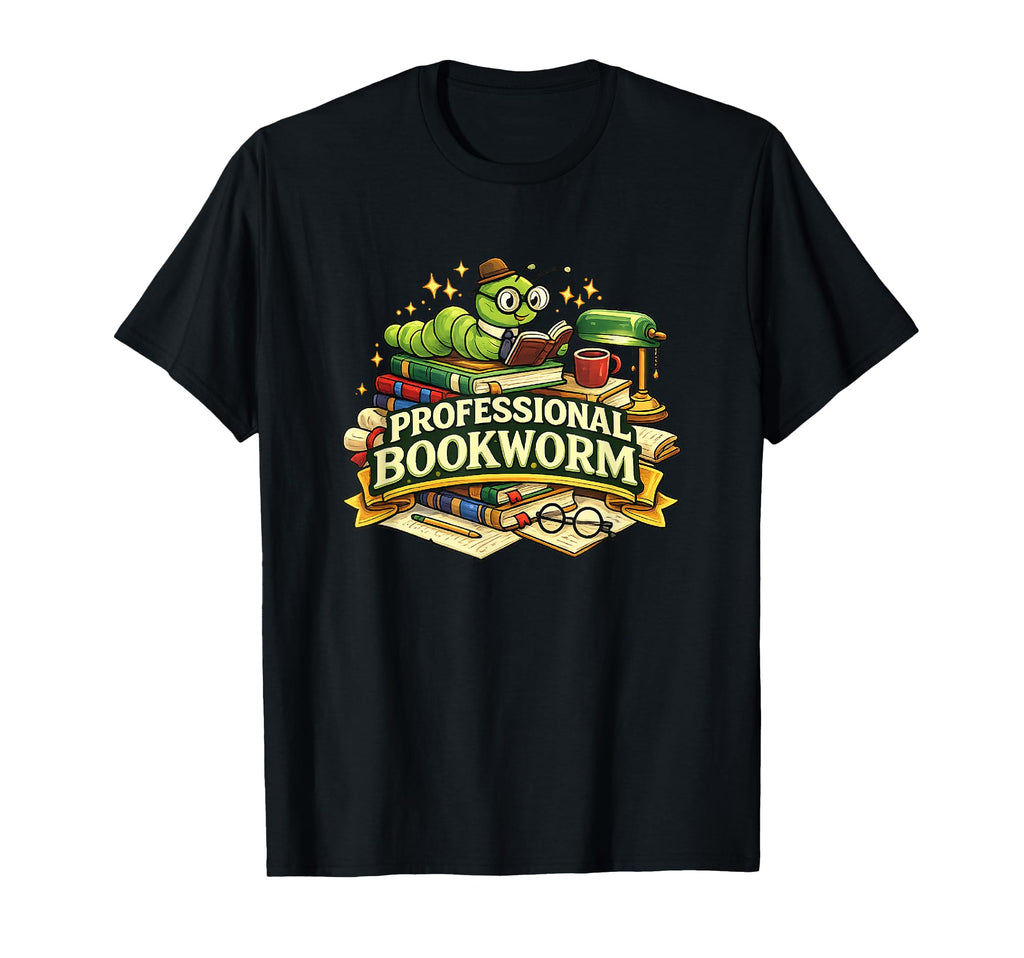 Professional Bookworm Funny Reading T-Shirt - Minimalist Print Men Women - T-Shirt, Sweatshirt, Hoodie