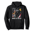 Dogs Books Coffee Dachshund Books Hoodie - Streetwear Style for Adults - T-Shirt, Sweatshirt, Hoodie