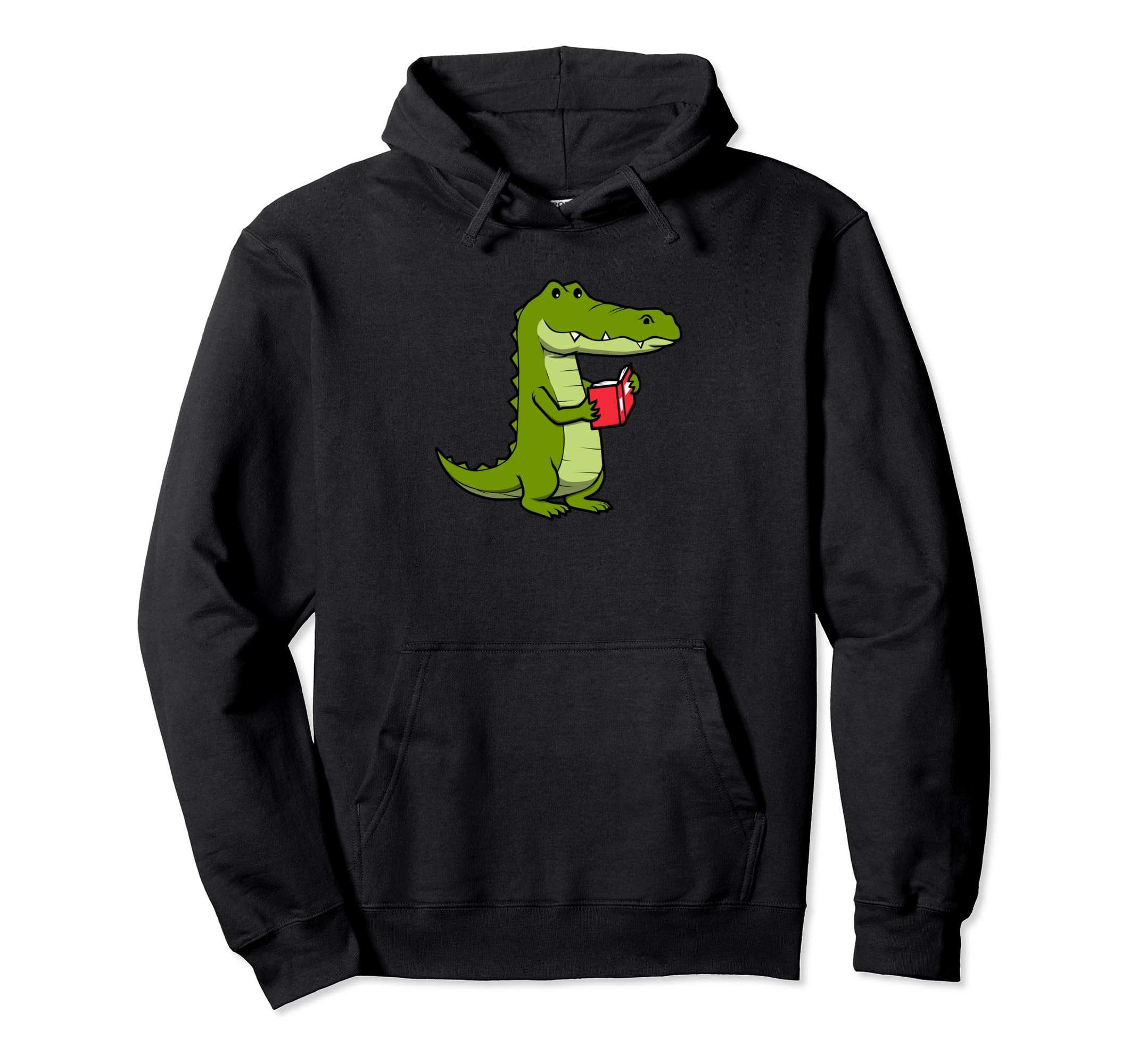 Crocodile Reading Books Literature Hoodie - Streetwear Style for Adults - T-Shirt, Sweatshirt, Hoodie