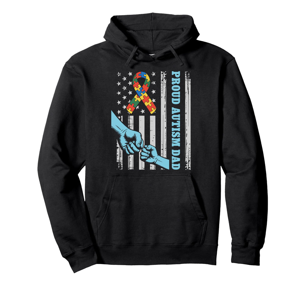 Proud Autism Dad Autism Awareness Hoodie - Minimalist Print for Adults - T-Shirt, Sweatshirt, Hoodie