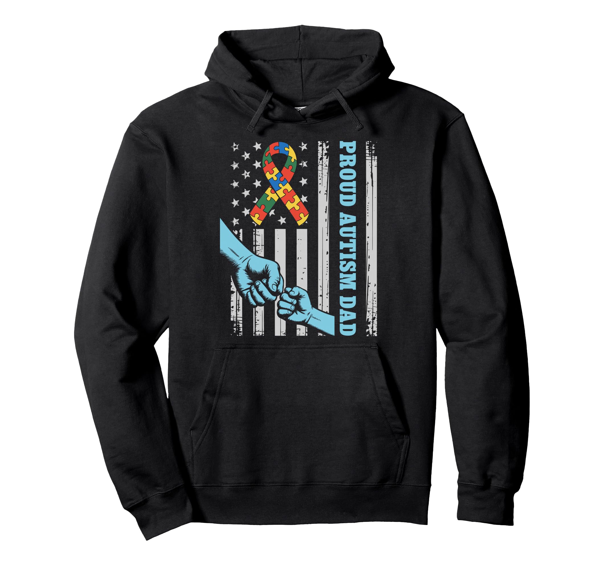 Proud Autism Dad Autism Awareness Hoodie - Minimalist Print for Adults - T-Shirt, Sweatshirt, Hoodie