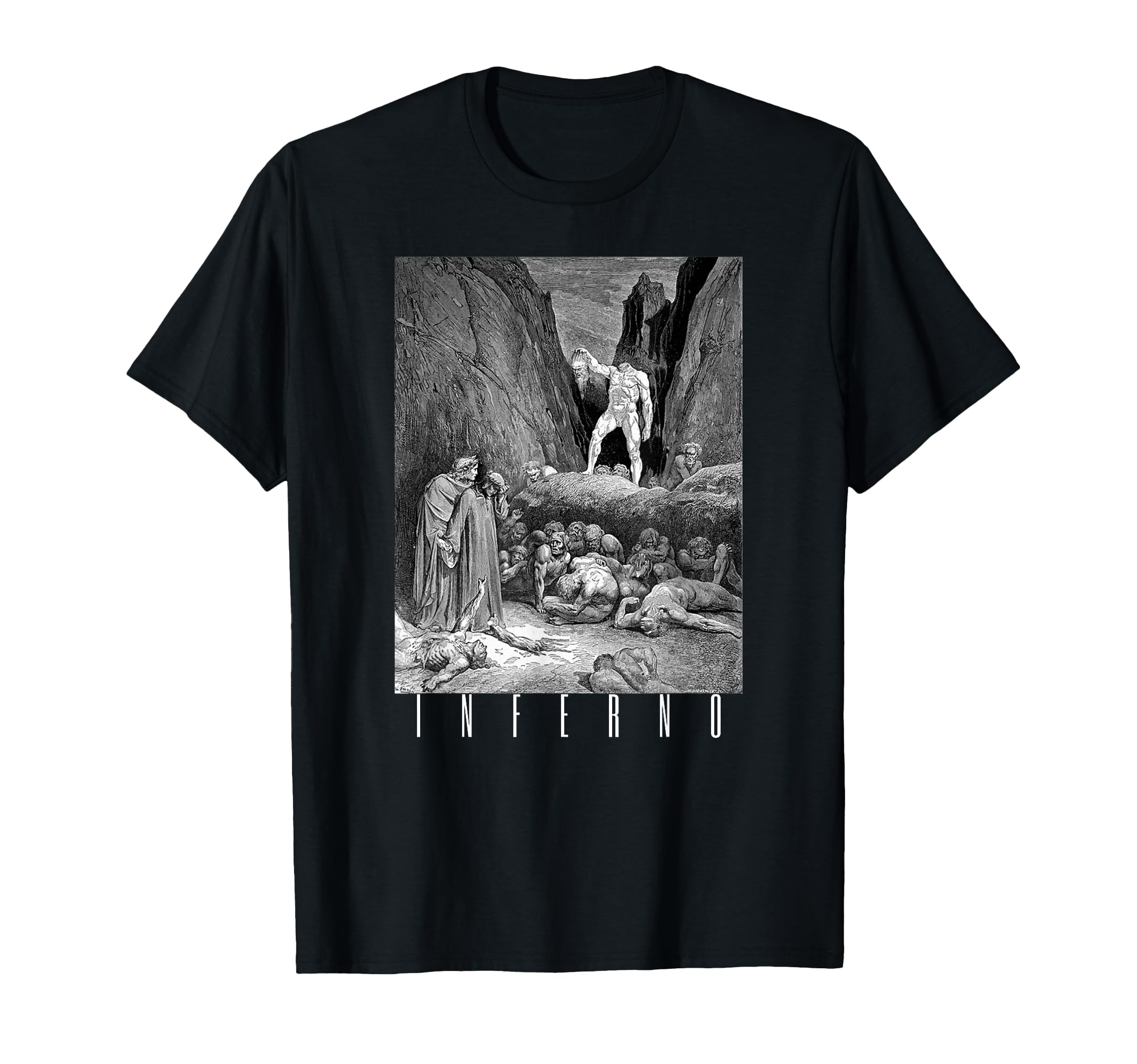 Inferno Gustave Dor Dante Dark Hell T-Shirt - Minimalist Print for Adults - T-Shirt, Sweatshirt, Hoodie