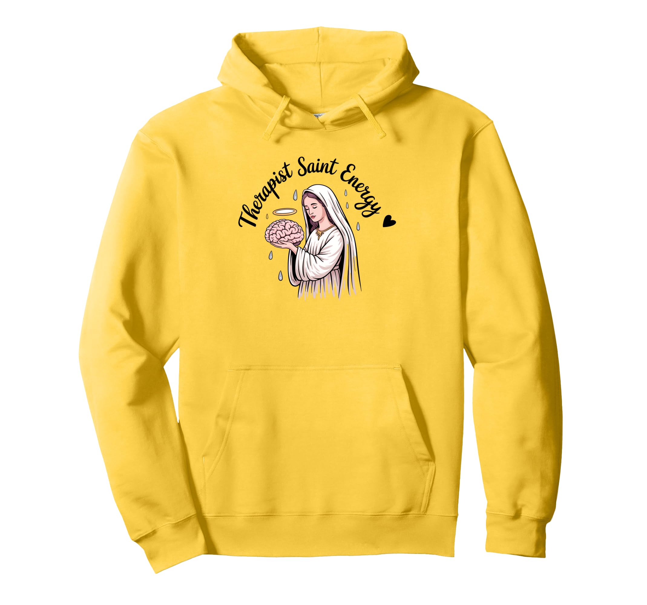 Therapist Saint Energy Brain Sad Hoodie - Minimalist Print for Adults - T-Shirt, Sweatshirt, Hoodie