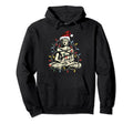 Funny Meditation Buddha Santa Hat Hoodie - Minimalist Print Men Women - T-Shirt, Sweatshirt, Hoodie