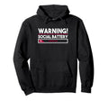 Warning Introverting Social Battery Hoodie - Aesthetic Graphic Men Women - T-Shirt, Sweatshirt, Hoodie