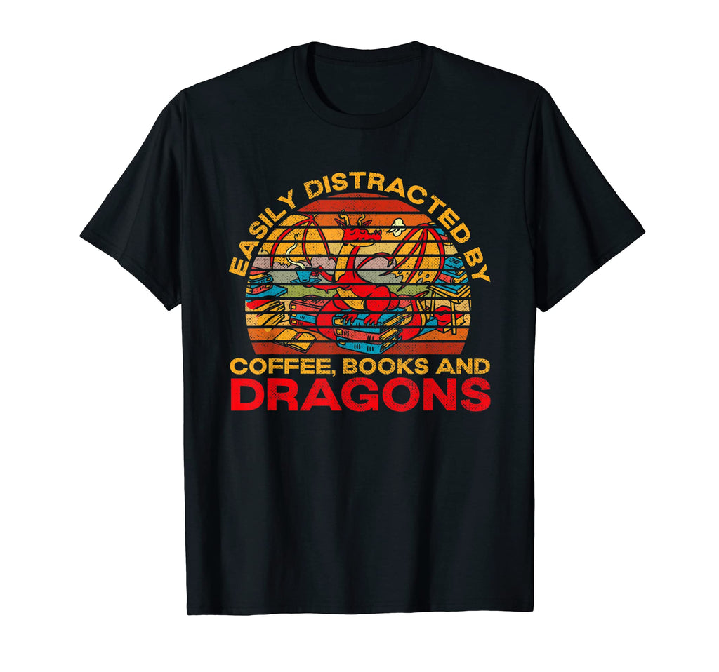 Easily Distracted Coffee Books And T-Shirt - Graphic Print for Adults - T-Shirt, Sweatshirt, Hoodie