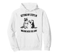 Getting My Steps Walking Lord Raccoon Opossum Hoodie - Graphic Print Unisex - T-Shirt, Sweatshirt, Hoodie