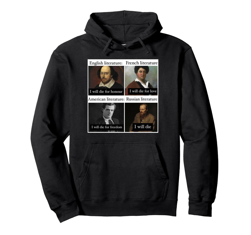 Funny Russian Literature Meme Joke Hoodie - Graphic Print for Adults - T-Shirt, Sweatshirt, Hoodie