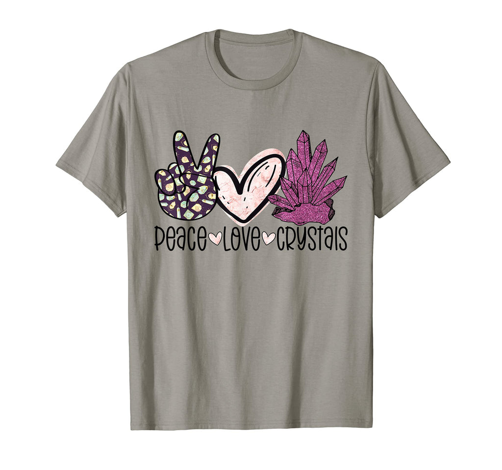 Peace Love Crystals Energy Healer T-Shirt - Casual Everyday Wear Unisex - T-Shirt, Sweatshirt, Hoodie