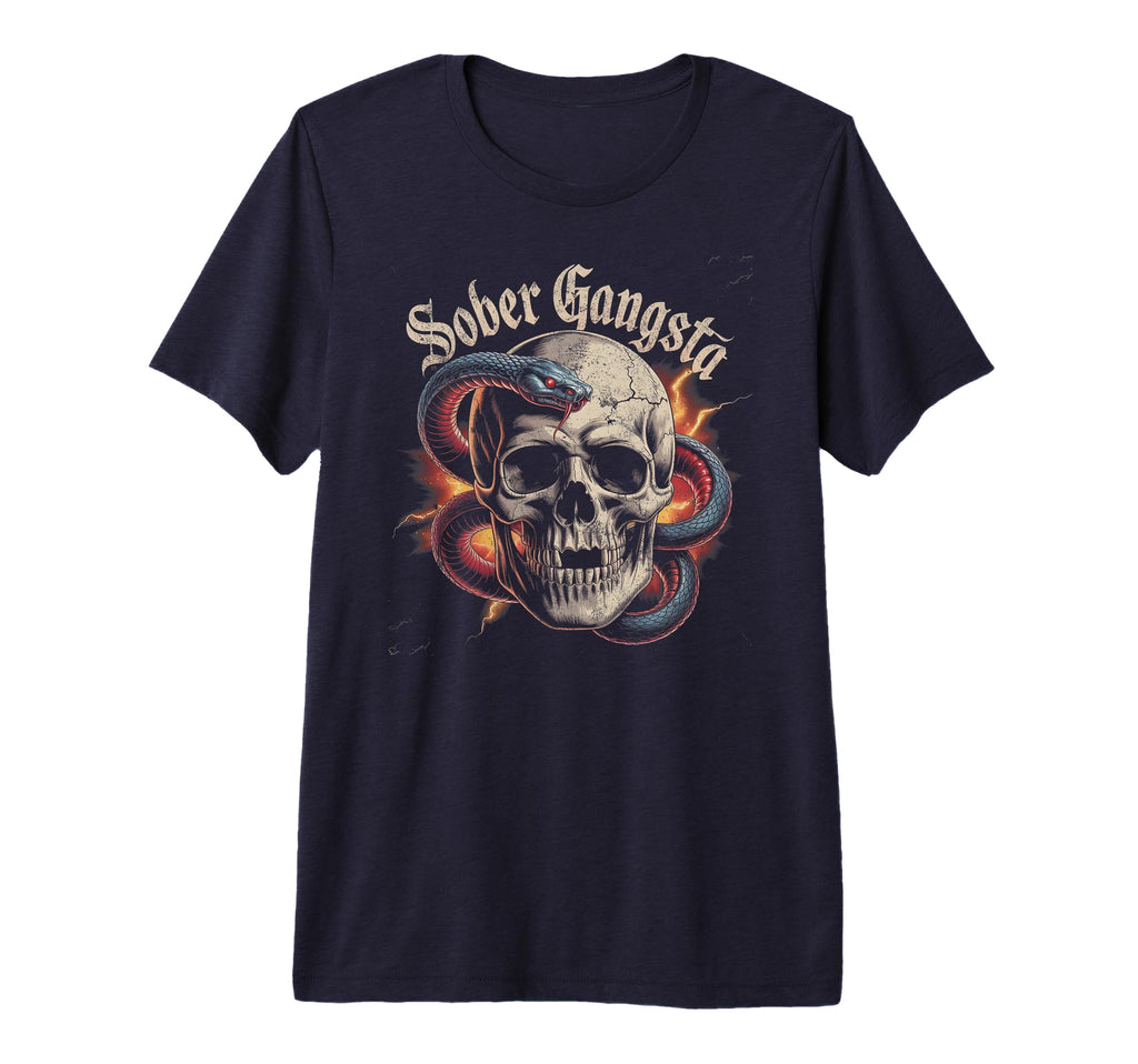 Sober Gangsta Sobriety Gangster Aa T-Shirt - Fun Novelty Design Men Women - T-Shirt, Sweatshirt, Hoodie