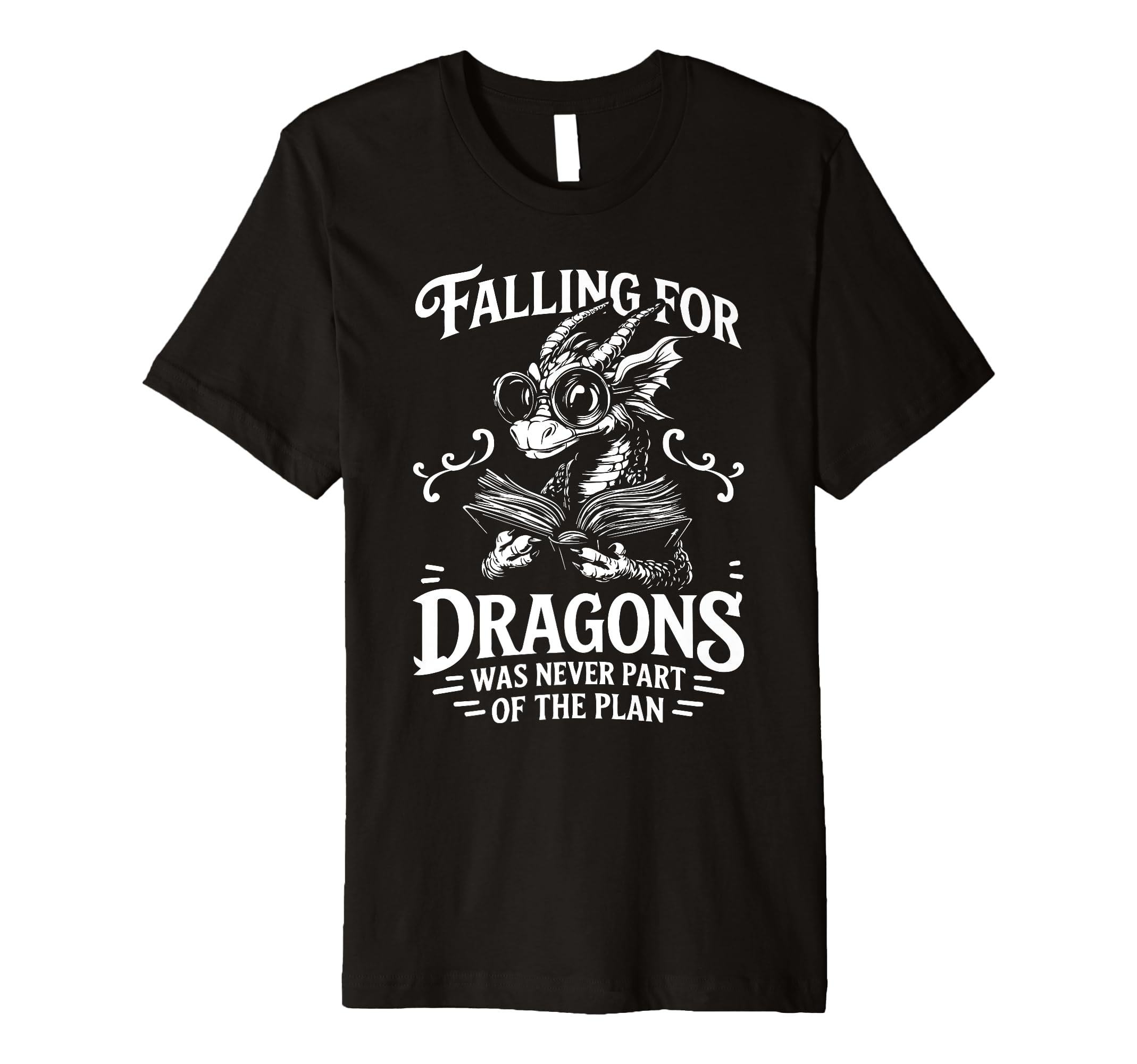 Book Dragon Fantasy Reader Fairytale T-Shirt - Minimalist Print for Adults - T-Shirt, Sweatshirt, Hoodie