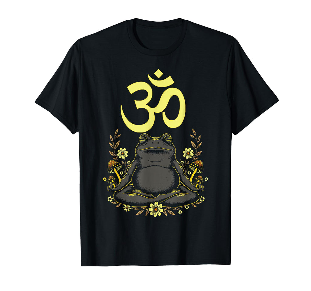 Meditating Frog Aum Zen Mindfulness T-Shirt - Graphic Print Men Women - T-Shirt, Sweatshirt, Hoodie