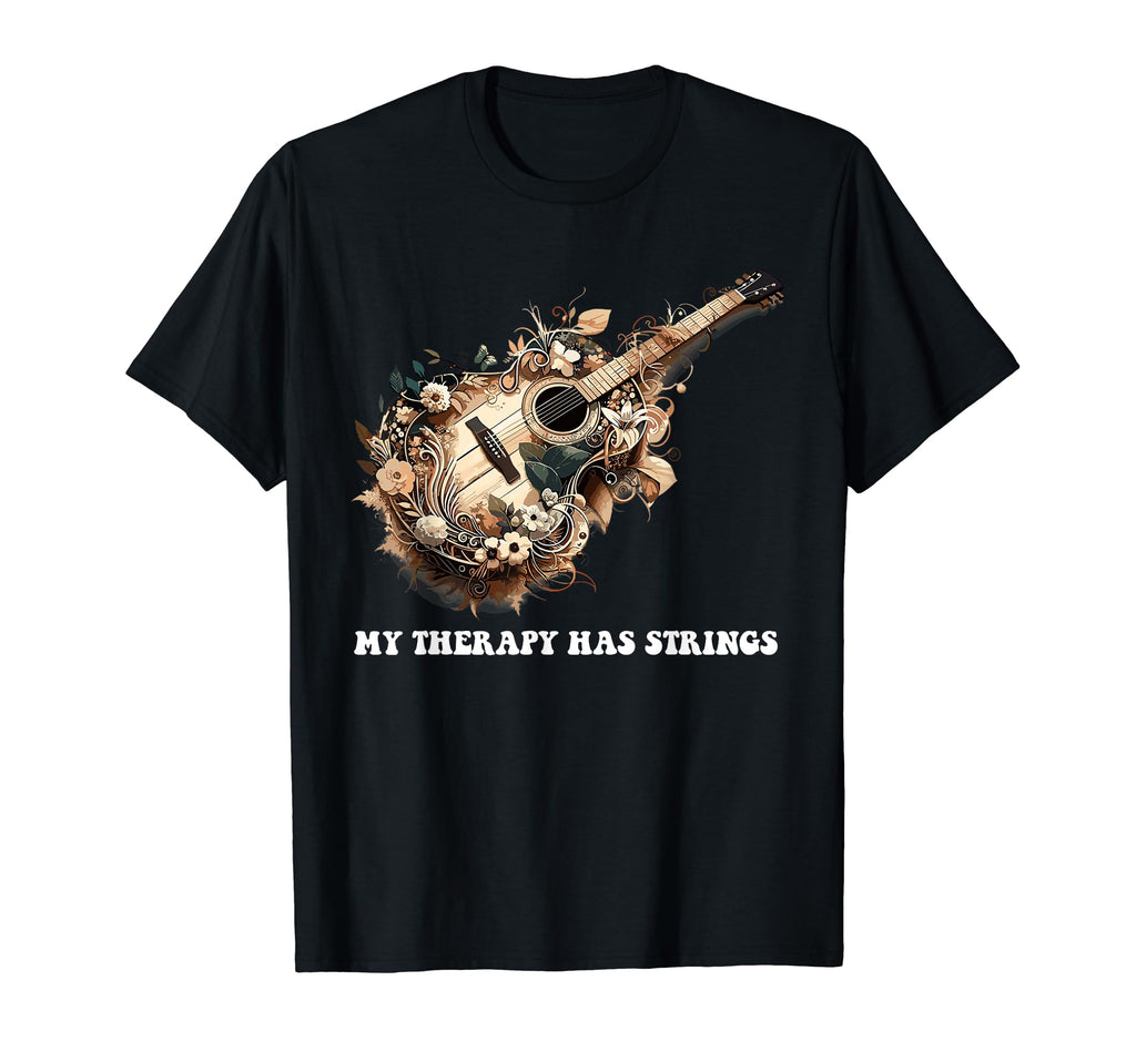 My Therapy Has Strings Acoustic Guitar T-Shirt - Unique Graphic for Adults - T-Shirt, Sweatshirt, Hoodie