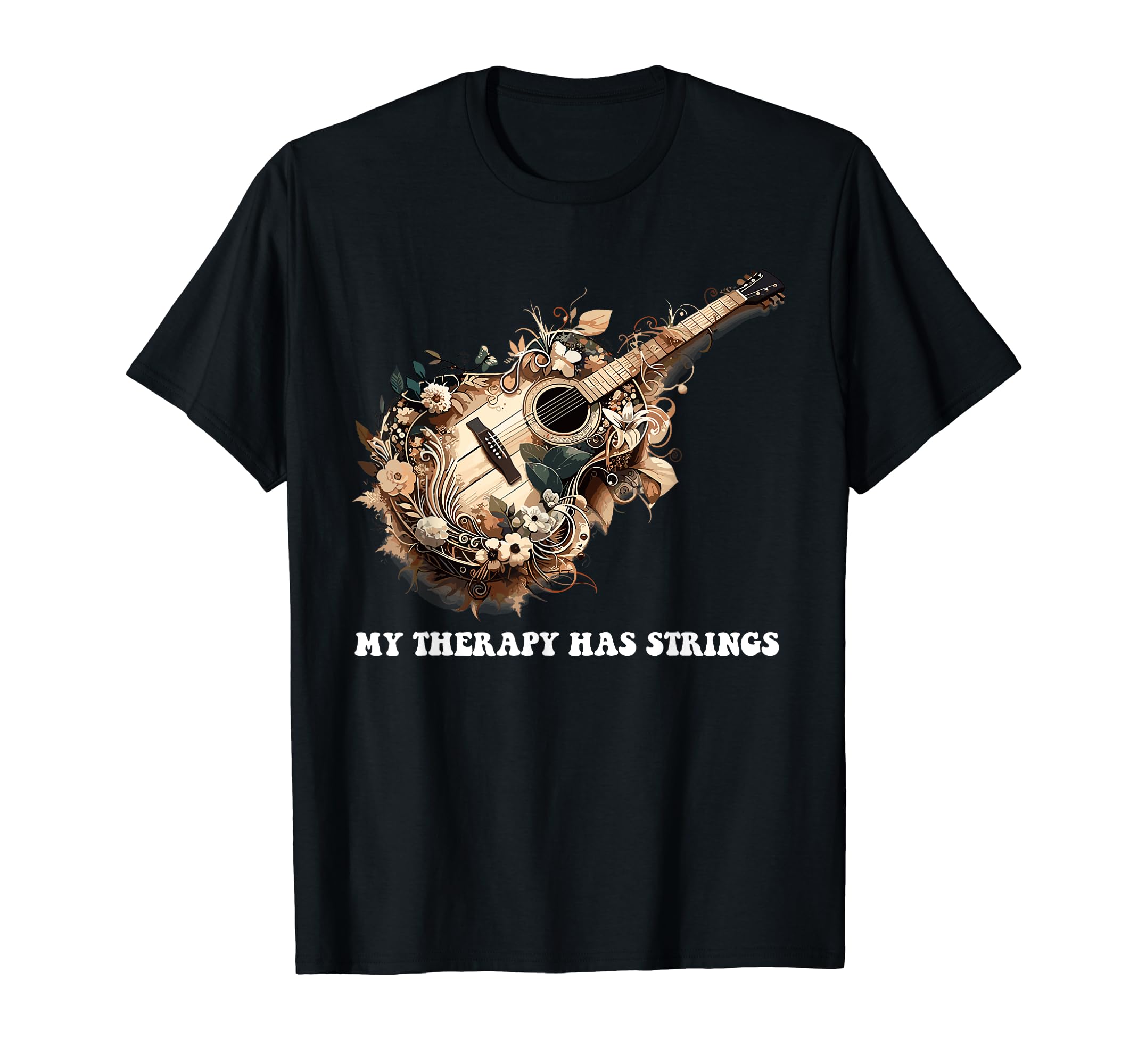 My Therapy Has Strings Acoustic Guitar T-Shirt - Unique Graphic for Adults - T-Shirt, Sweatshirt, Hoodie