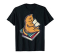 Cat Reading And Coffee Books Literature T-Shirt - Unique Graphic Unisex - T-Shirt, Sweatshirt, Hoodie