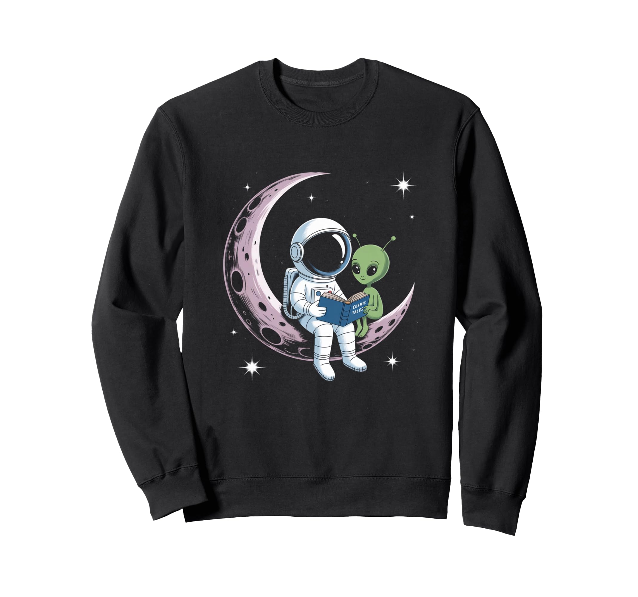 Astronaut Reading Book To Sweatshirt - Casual Everyday Wear Men Women - T-Shirt, Sweatshirt, Hoodie