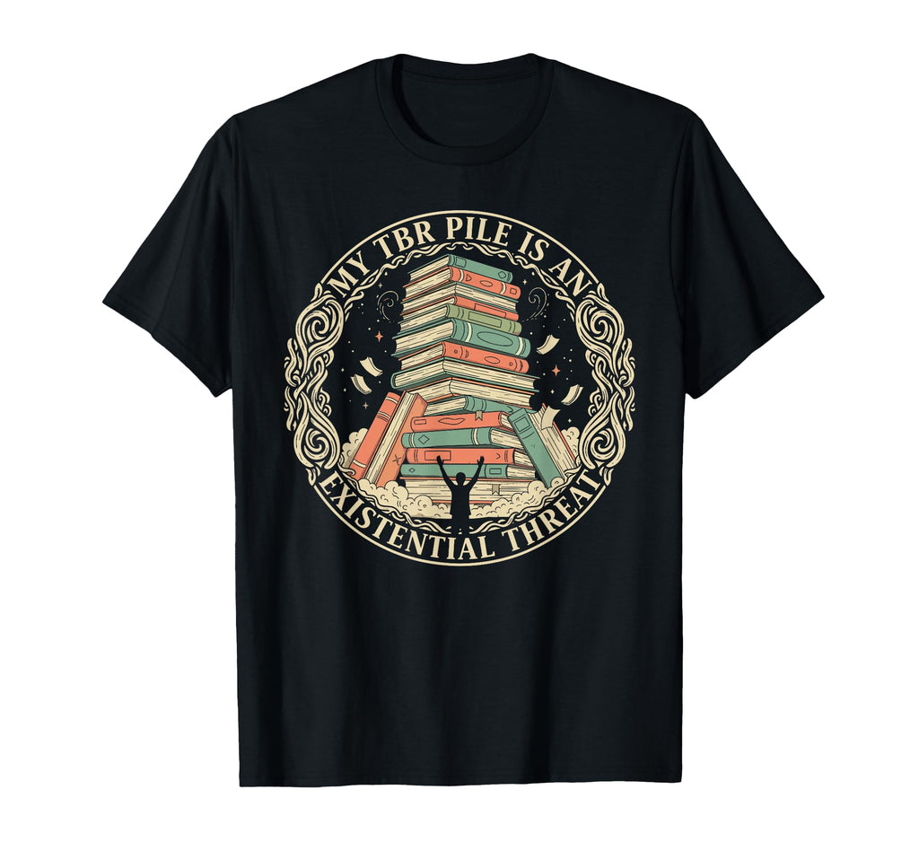 Bibliophile Bookshelf Overwhelm T-Shirt - Trendy Graphic for Adults - T-Shirt, Sweatshirt, Hoodie