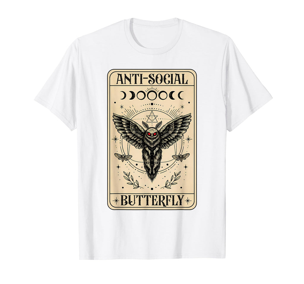 Mothman Anti Social Funny Butterfly T-Shirt - Aesthetic Graphic for Adults - T-Shirt, Sweatshirt, Hoodie