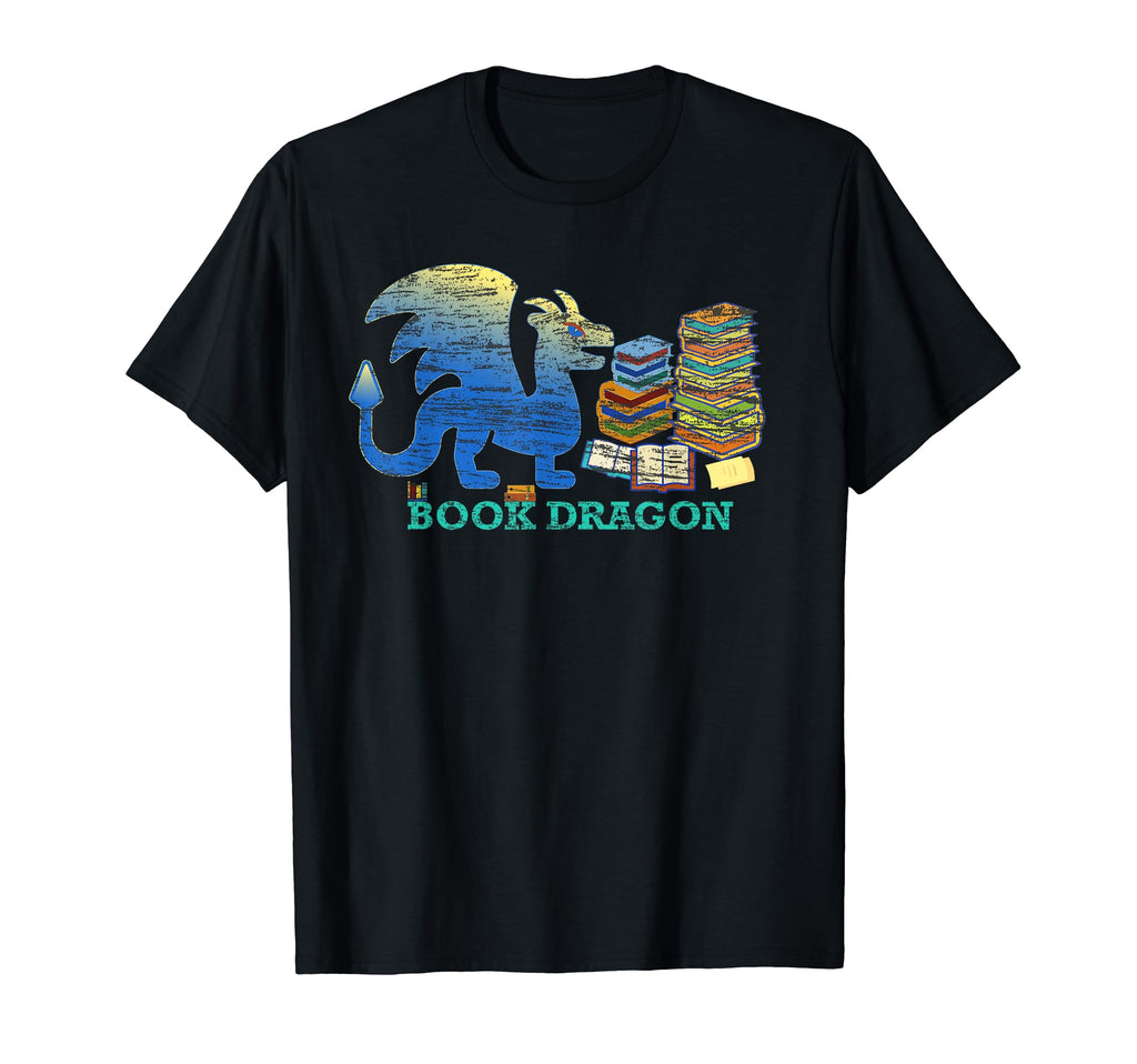 Love Reading Books Funny Book Dragon T-Shirt - Minimalist Print Men Women - T-Shirt, Sweatshirt, Hoodie