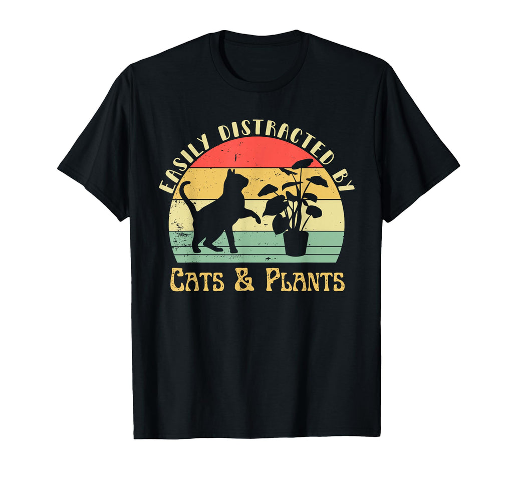 Pet Cat Plant Lover Easily T-Shirt - Casual Everyday Wear Unisex - T-Shirt, Sweatshirt, Hoodie