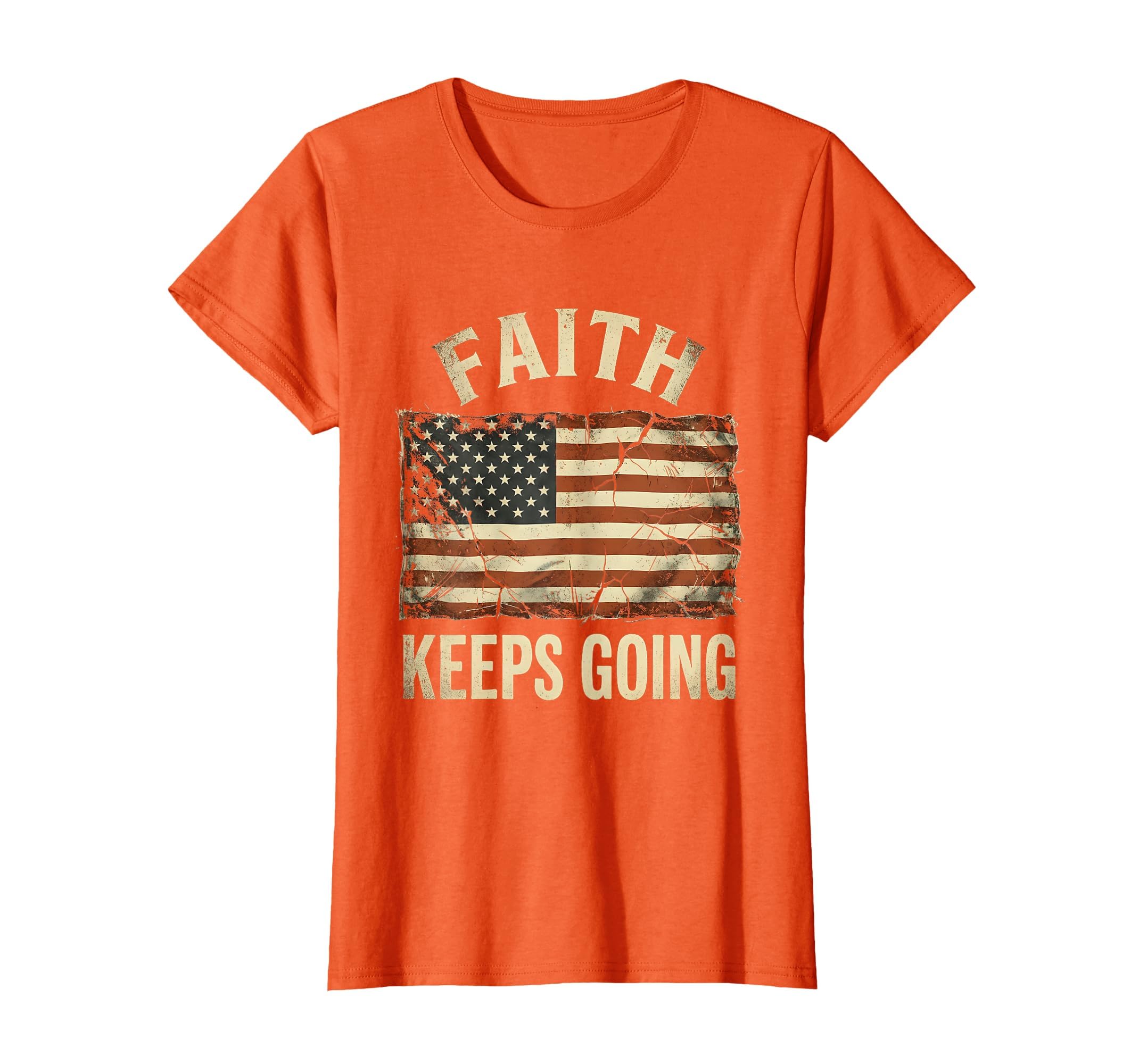Distressed American Flag Faith Keeps T-Shirt - Custom Art Print Men Women - T-Shirt, Sweatshirt, Hoodie