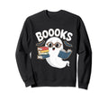 Booooks Ghost Reading Halloween Sweatshirt - Novelty Apparel for Adults - T-Shirt, Sweatshirt, Hoodie