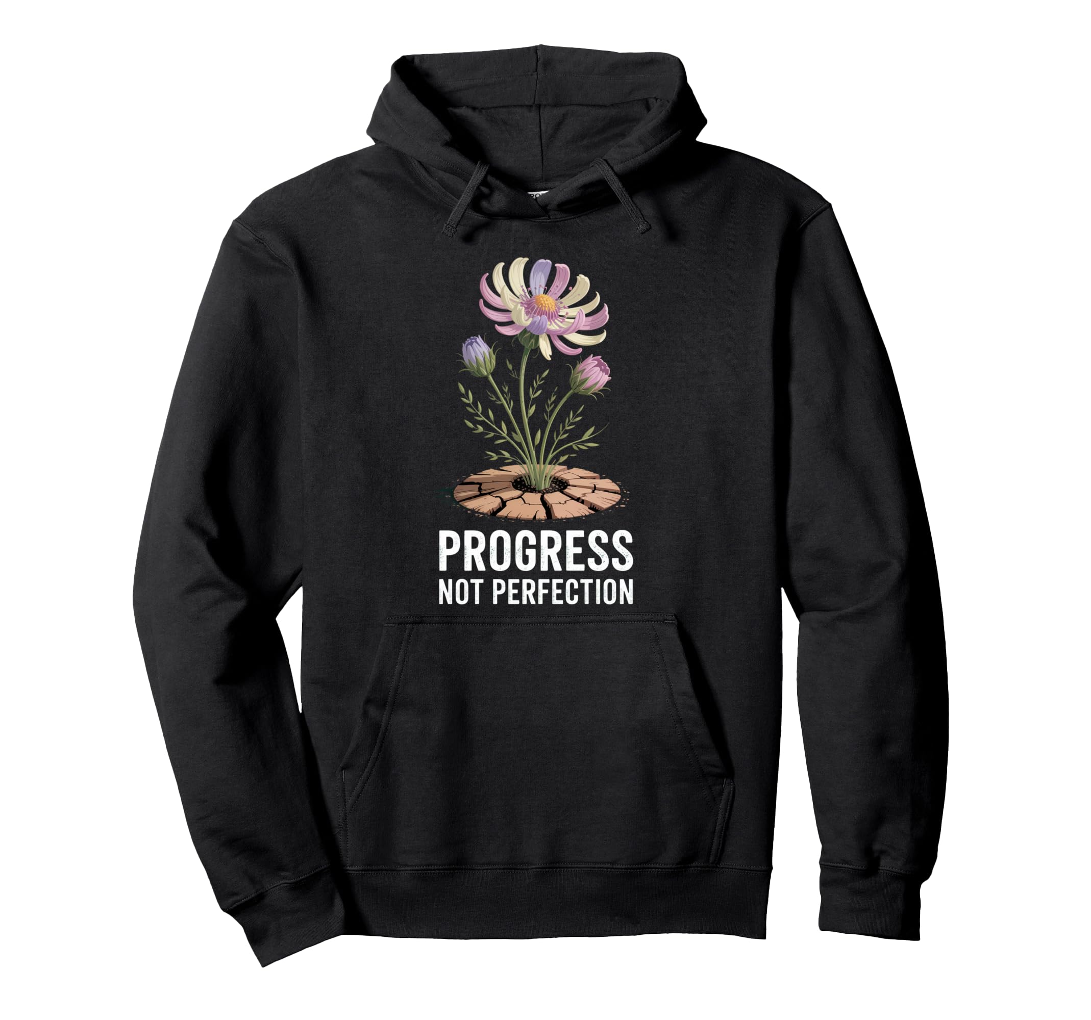 Progress Not Perfection Minimalist Growth Hoodie - Graphic Print Unisex - T-Shirt, Sweatshirt, Hoodie