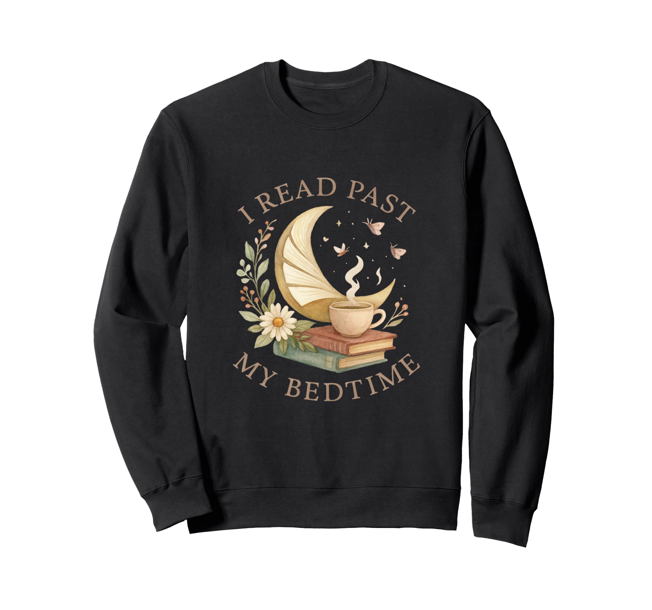 I Read Past My Bedtime Cozy Moon Sweatshirt - Casual Everyday Wear Unisex - T-Shirt, Sweatshirt, Hoodie