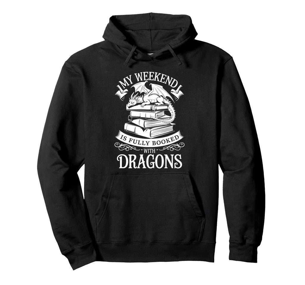 Fully Booked Book Dragon Bookish Fantasy Hoodie - Unique Graphic Men Women - T-Shirt, Sweatshirt, Hoodie