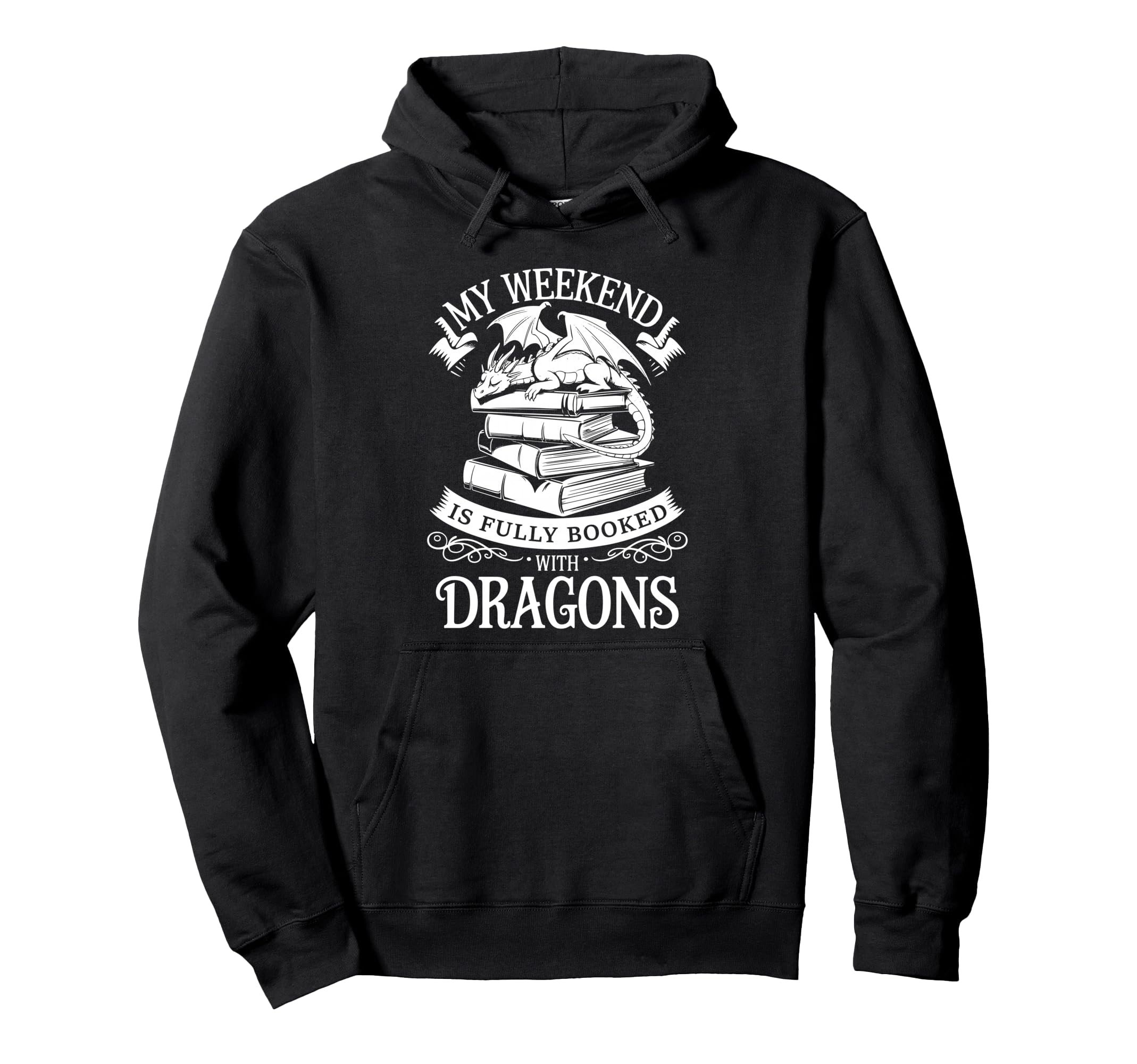 Fully Booked Book Dragon Bookish Fantasy Hoodie - Unique Graphic Men Women - T-Shirt, Sweatshirt, Hoodie