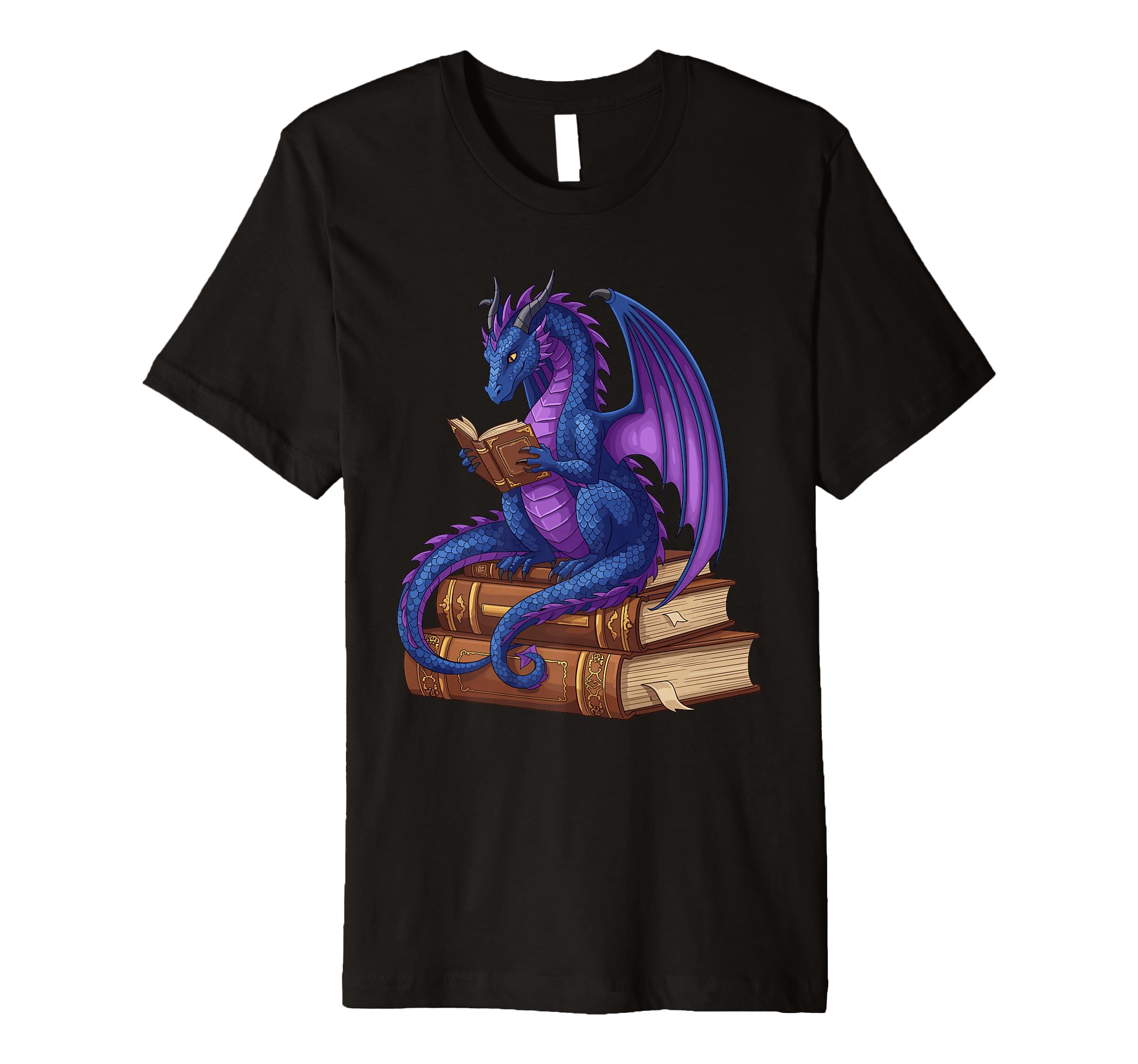 Book Lover Dragon Funny Reading T-Shirt - Fun Novelty Design Unisex - T-Shirt, Sweatshirt, Hoodie