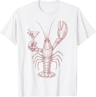 Vintage Lobster Holding Martini Cocktail Seafood Lover T-Shirt Unisex T-shirt, Sweatshirt, Hoodie, Long Sleeve Tee - T-Shirt, Sweatshirt, Hoodie