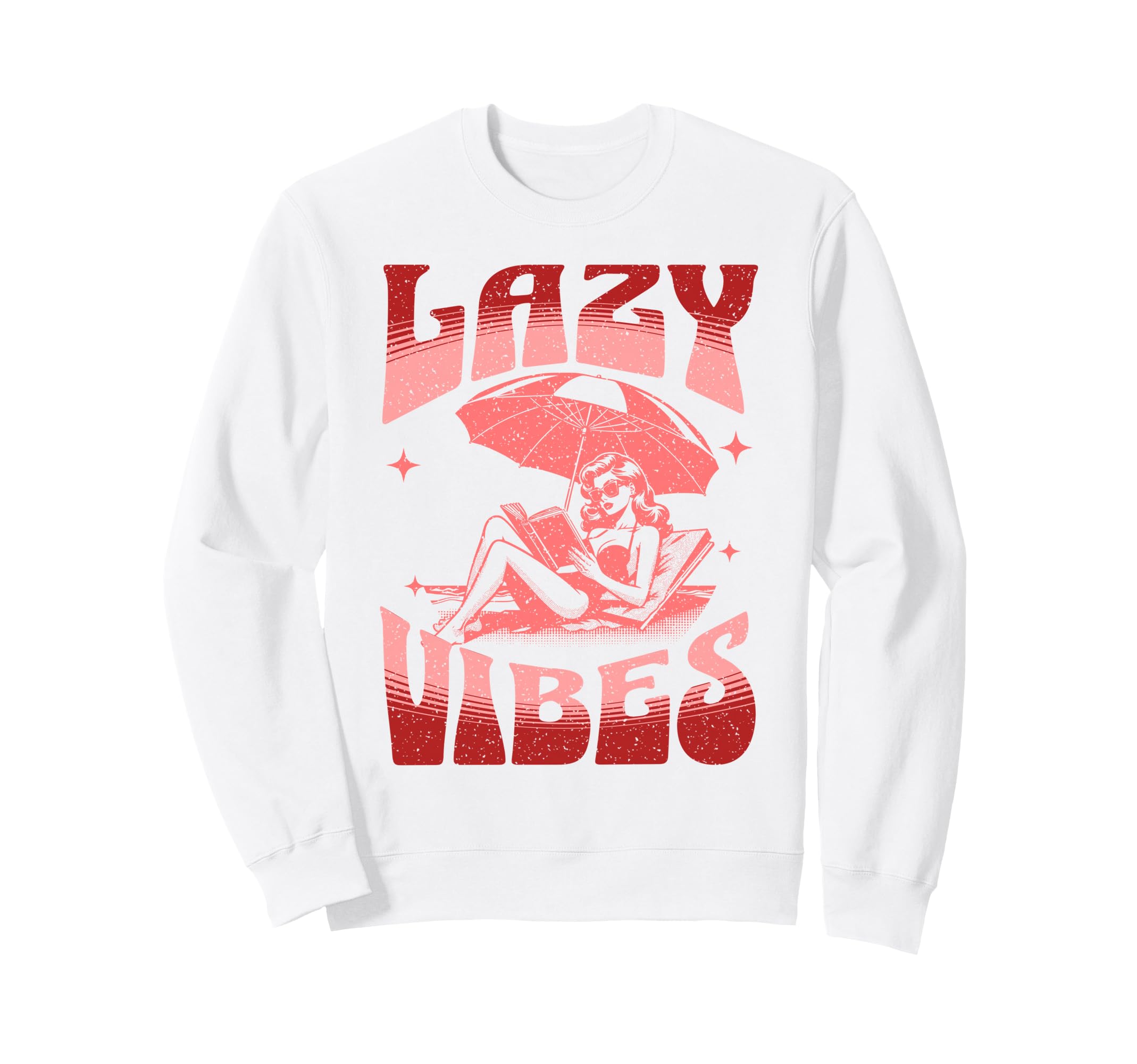 Lazy Reading Vacation Book Lover Sweatshirt - Aesthetic Graphic Unisex - T-Shirt, Sweatshirt, Hoodie