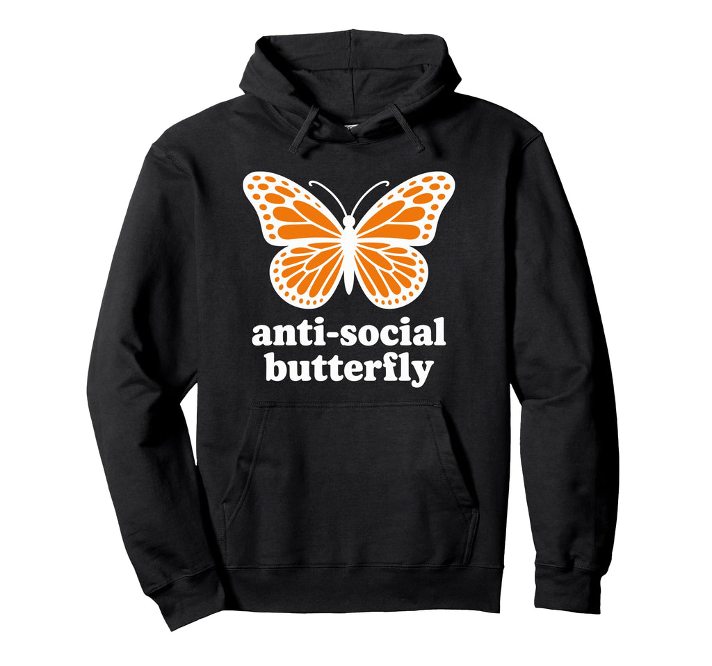 Antisocial Butterfly Hoodie - Trendy Graphic Men Women - T-Shirt, Sweatshirt, Hoodie