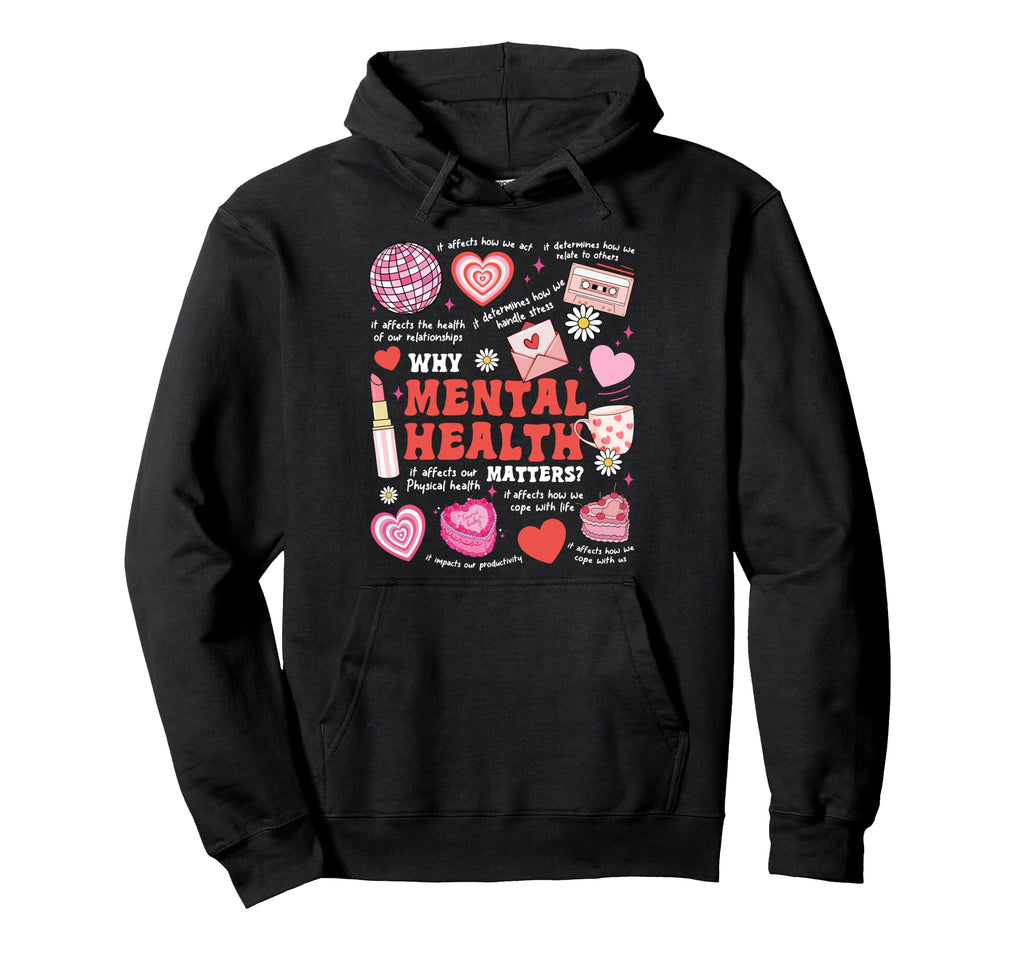 Mental Health Awareness Ribbon Hoodie - Fun Novelty Design for Adults - T-Shirt, Sweatshirt, Hoodie