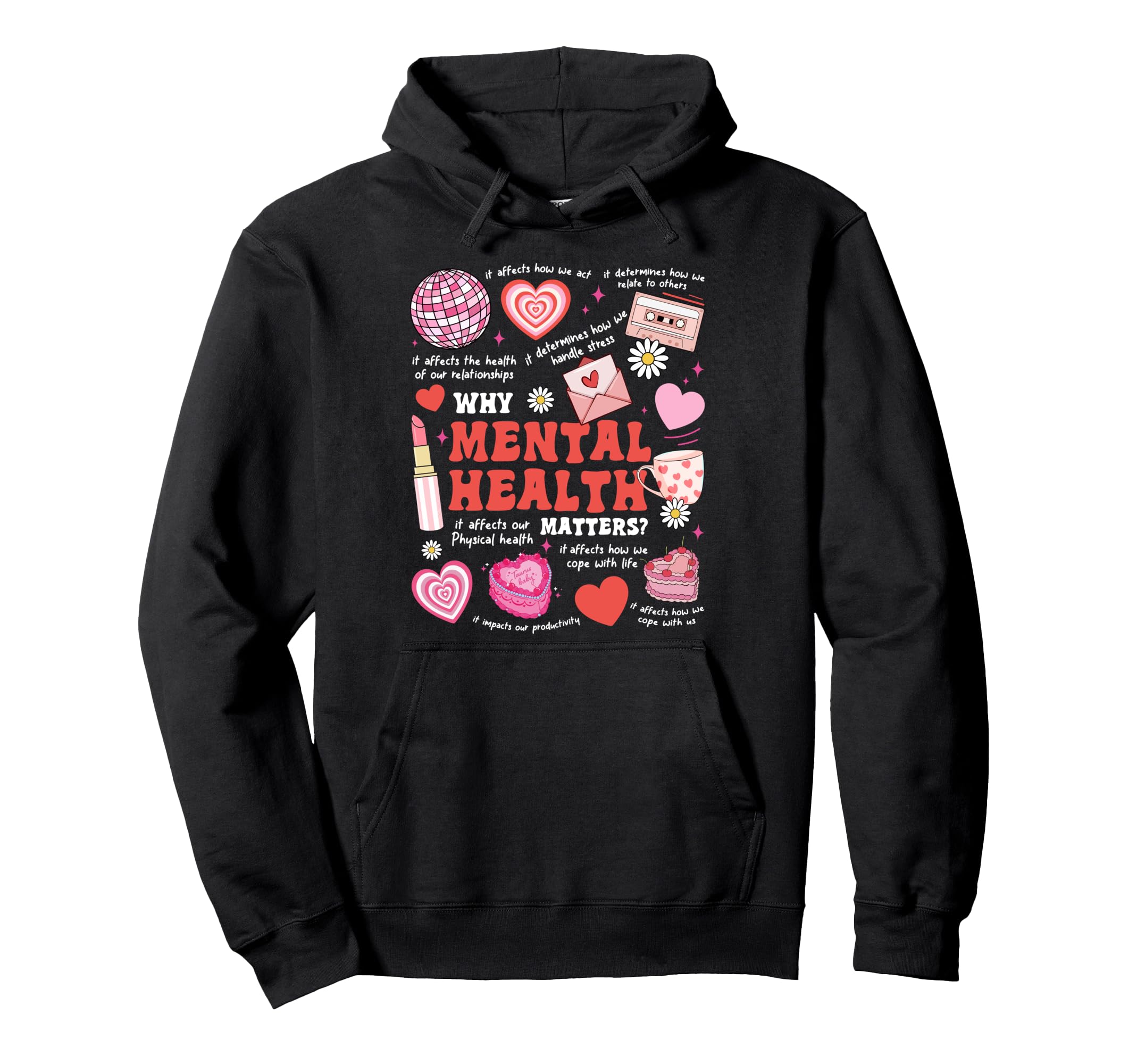 Mental Health Awareness Ribbon Hoodie - Fun Novelty Design for Adults - T-Shirt, Sweatshirt, Hoodie