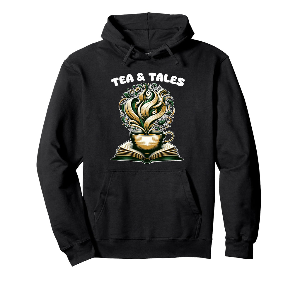 Tea And Tales Reading Tea Book Lover Hoodie - Minimalist Print Unisex - T-Shirt, Sweatshirt, Hoodie