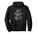 Nerdy Dragon Fantasy Bookish Bibliophile Hoodie - Unique Graphic Unisex - T-Shirt, Sweatshirt, Hoodie