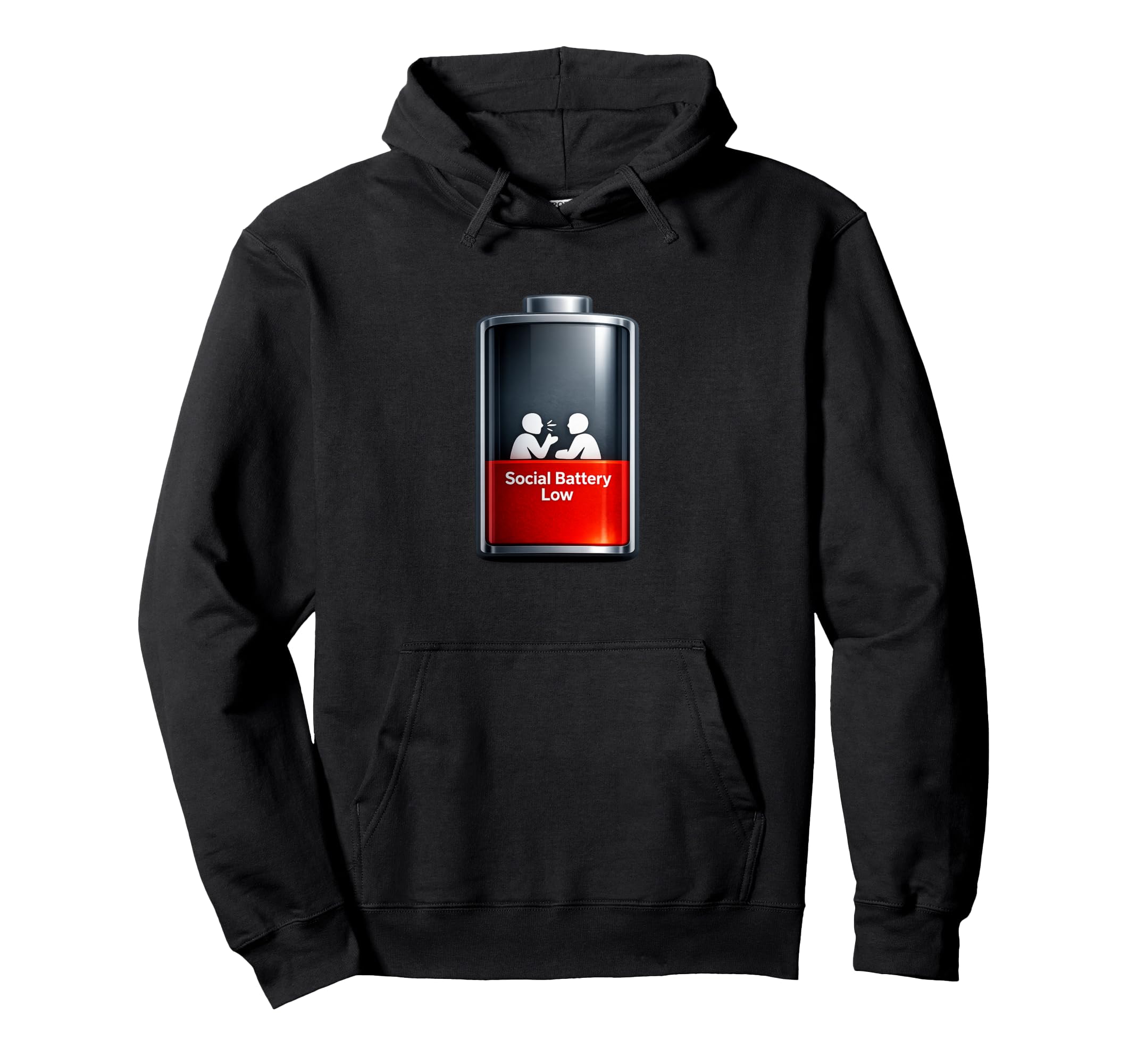Social Battery Low Introvert Mood Funny Hoodie - Custom Art Print Unisex - T-Shirt, Sweatshirt, Hoodie