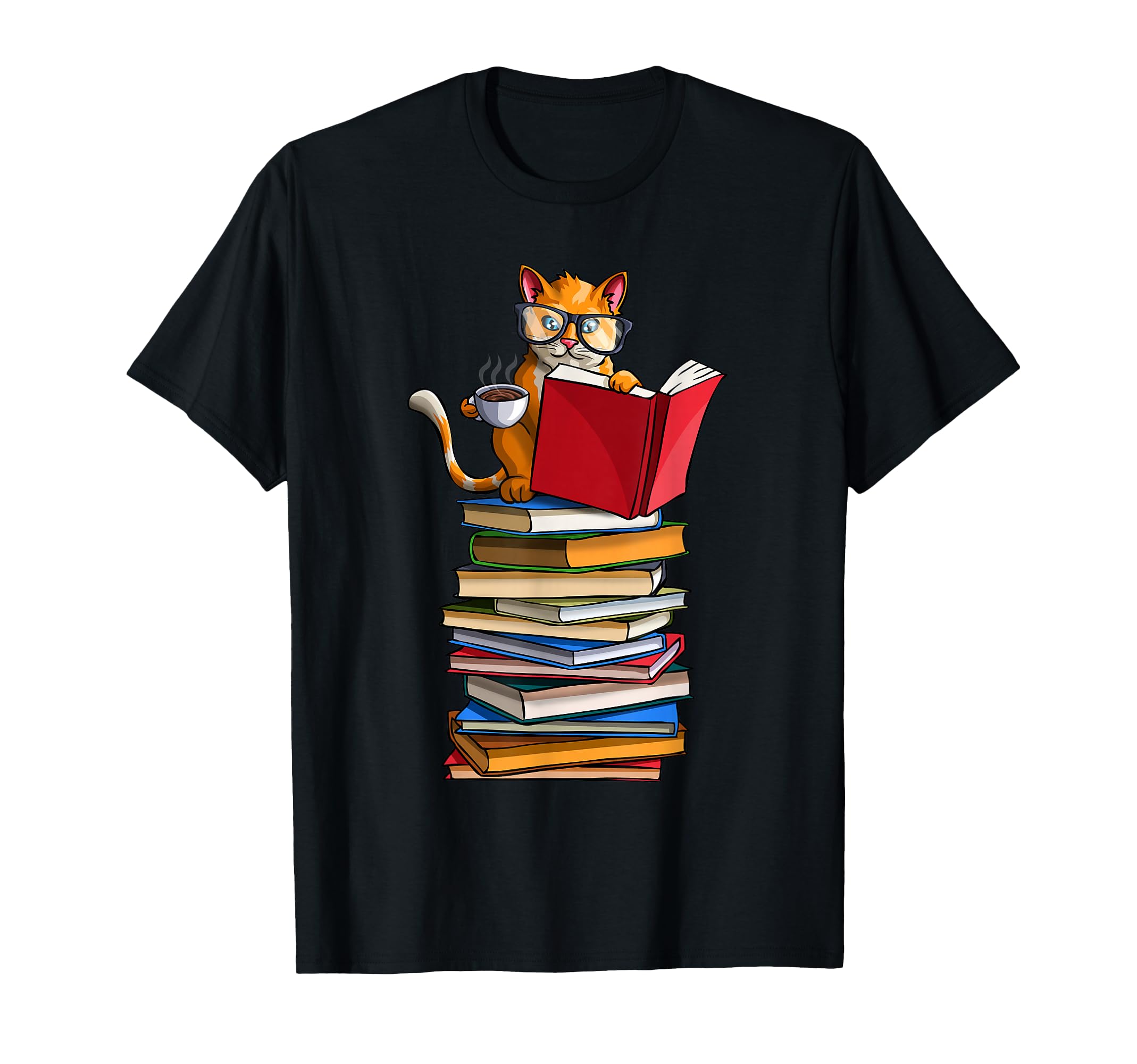 Cats Books And Tea Funny Bibliophile T-Shirt - Trendy Graphic Men Women - T-Shirt, Sweatshirt, Hoodie