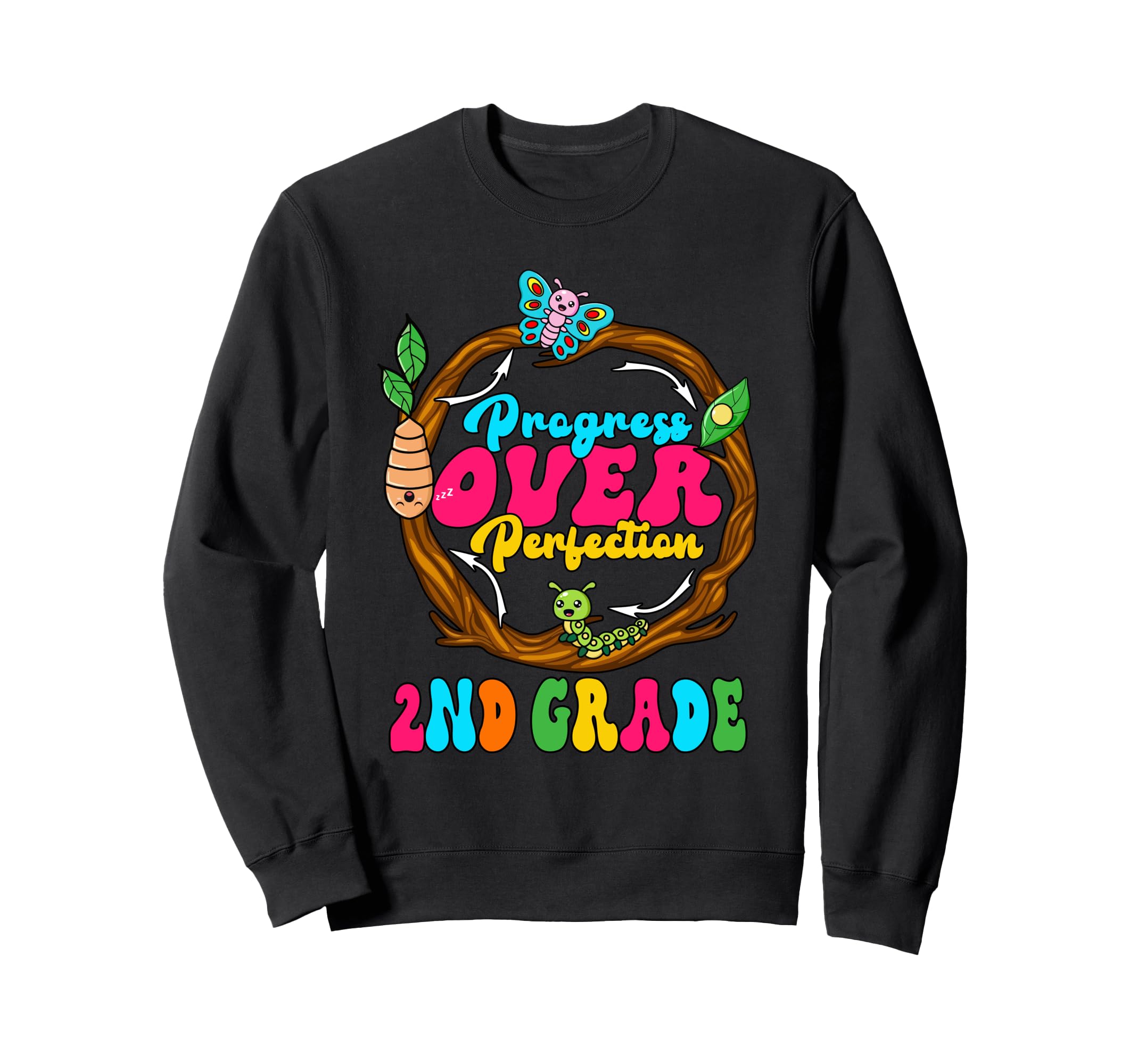 Progress Over Perfection 2Nd Sweatshirt - Fun Novelty Design for Adults - T-Shirt, Sweatshirt, Hoodie