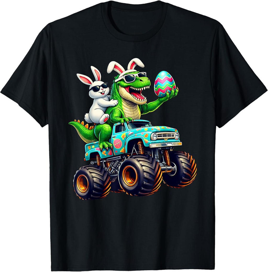 Happy Easter Bunny T Rex Monster Truck Kat Unisex T-shirt, Sweatshirt, Hoodie, Long Sleeve Tee - T-Shirt, Sweatshirt, Hoodie