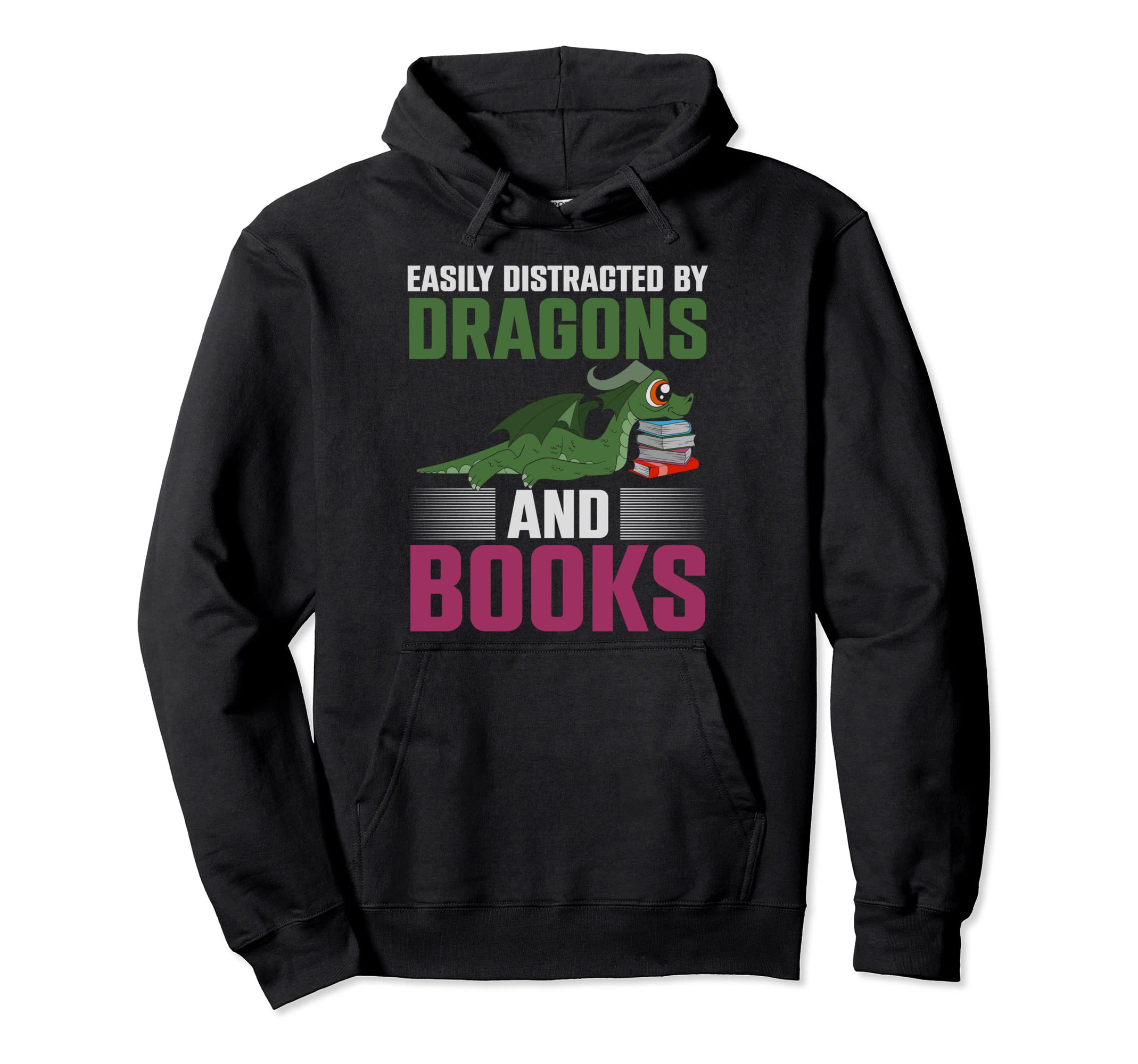 Fantasy Animal Dragon Book Reading Funny Hoodie - Unique Graphic Men Women - T-Shirt, Sweatshirt, Hoodie