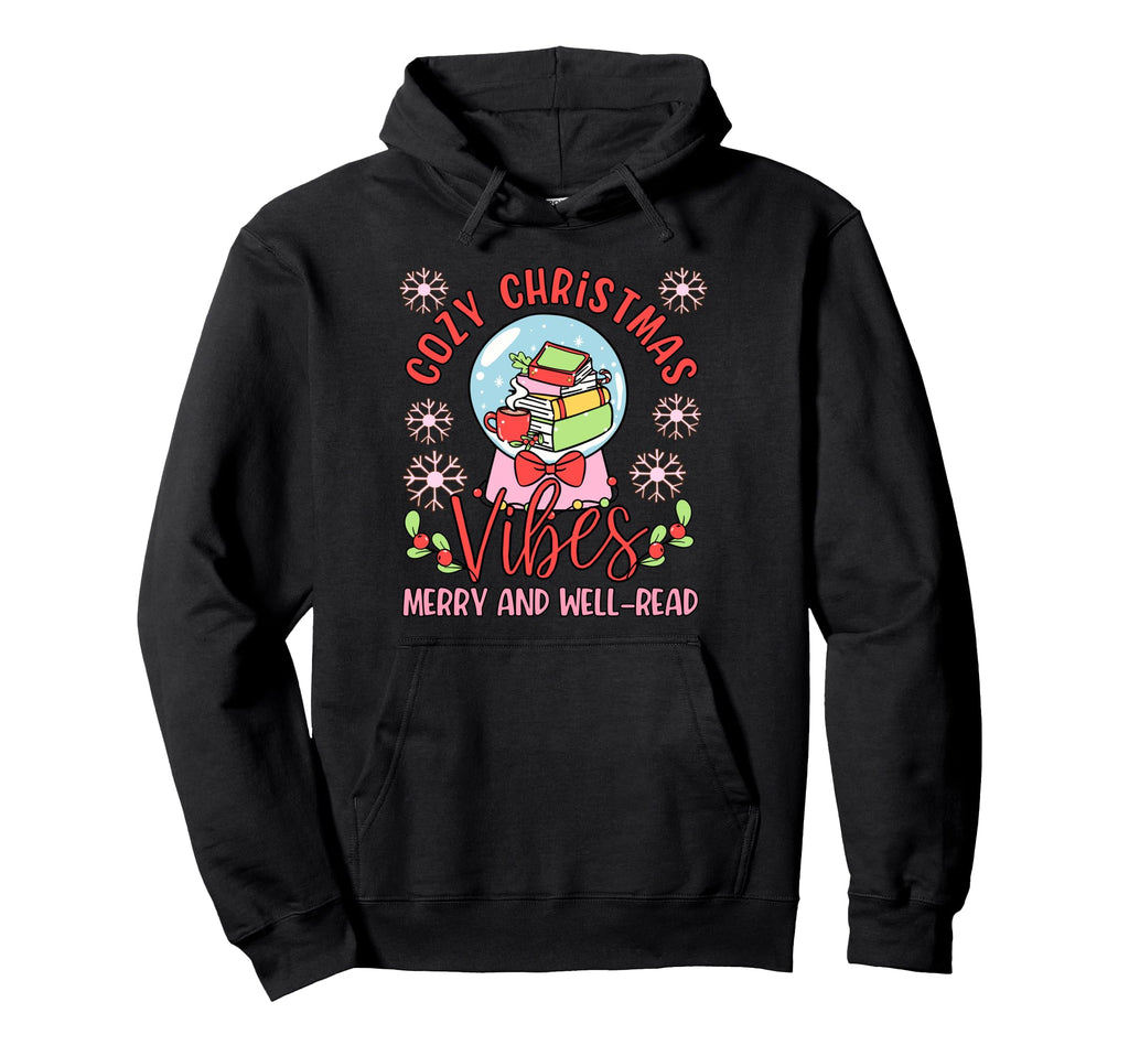 Cozy Vibes Snow Globe And Books Hoodie - Custom Art Print Unisex - T-Shirt, Sweatshirt, Hoodie