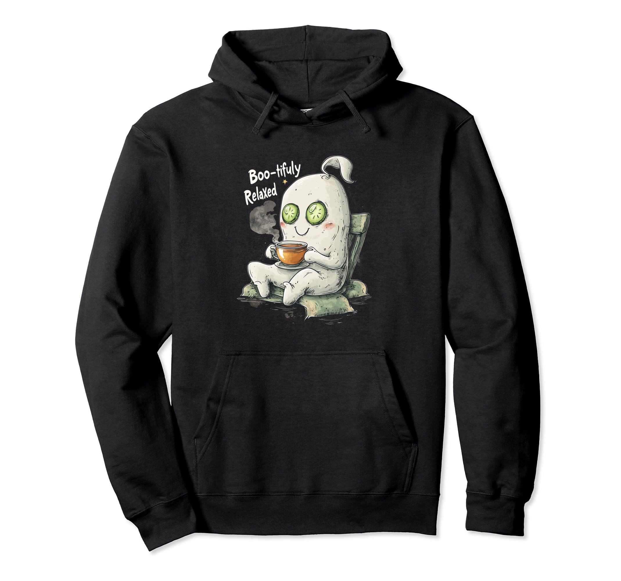 Funny Ghost Boo Tifully Relaxed Fun Self Hoodie - Graphic Print Men Women - T-Shirt, Sweatshirt, Hoodie