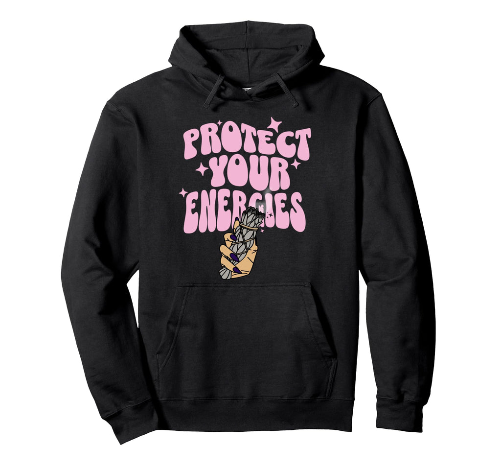 Protect Your Energies Crystal Witch Hoodie - Fun Novelty Design Unisex - T-Shirt, Sweatshirt, Hoodie