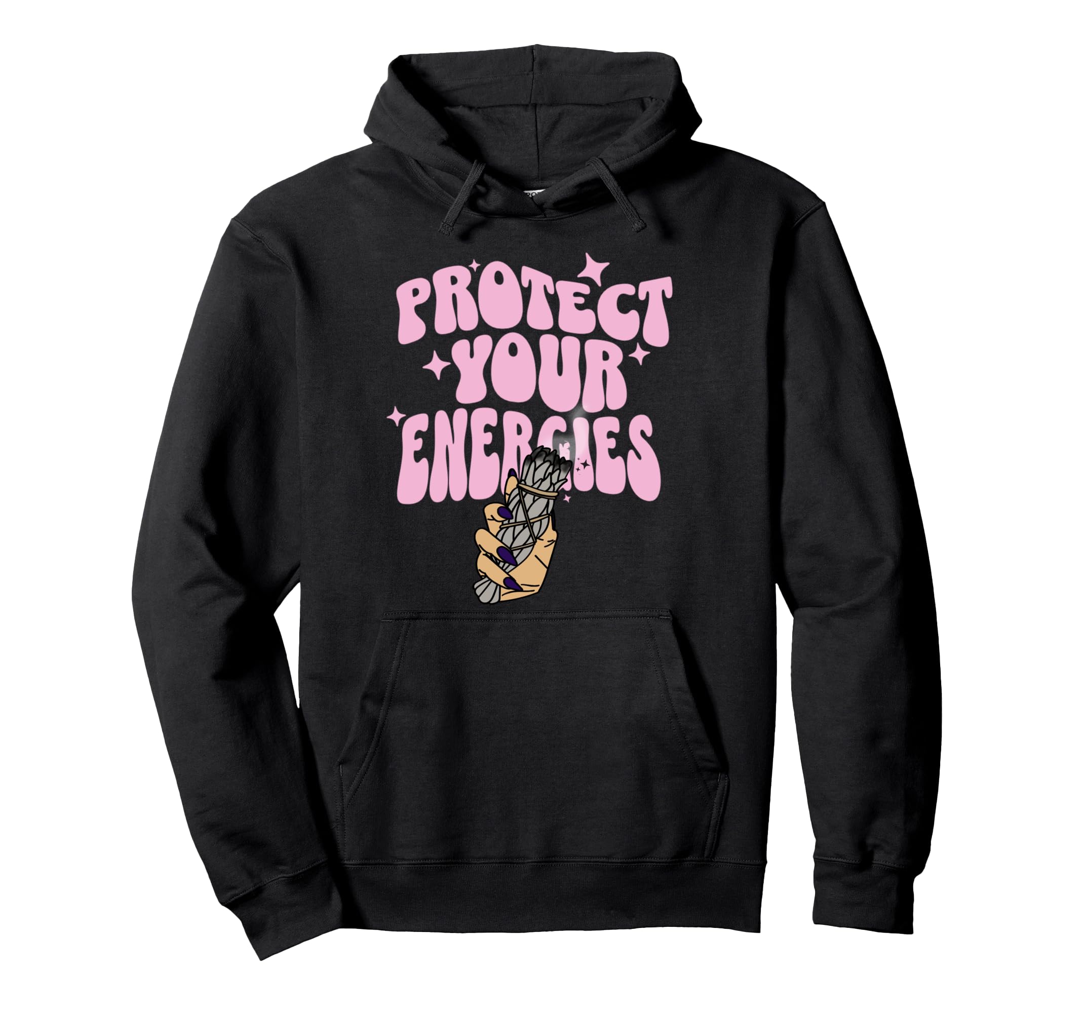 Protect Your Energies Crystal Witch Hoodie - Fun Novelty Design Unisex - T-Shirt, Sweatshirt, Hoodie